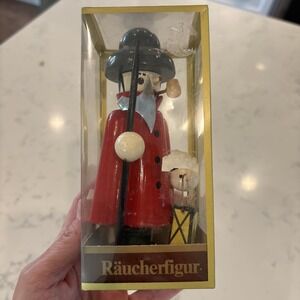 Vintage‎ German Smoking Man- Rauchermannchen 15cm With Bag Of 30 Ash Cones
